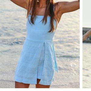 Free People Strapless Light Blue Dress